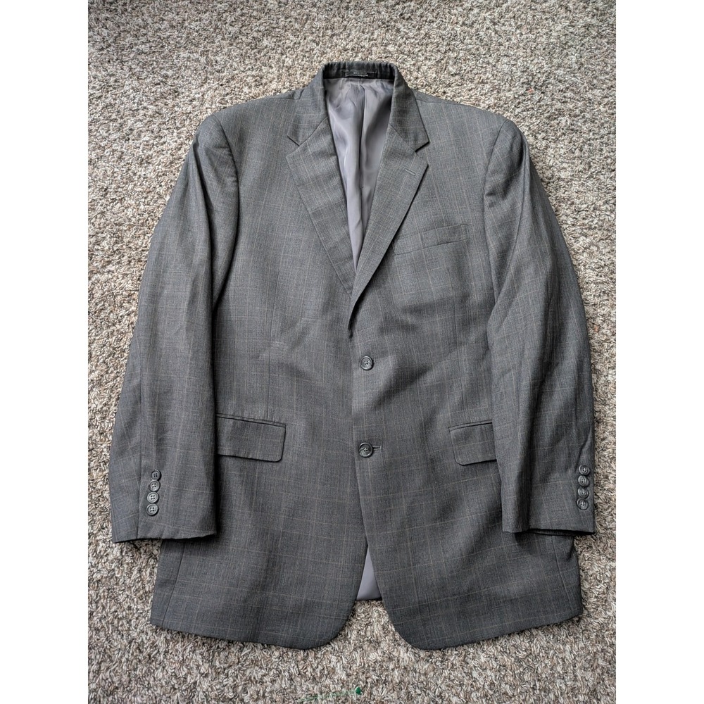 Austin Reed London Blazer Gray Windowpane USA Made 42 Short
